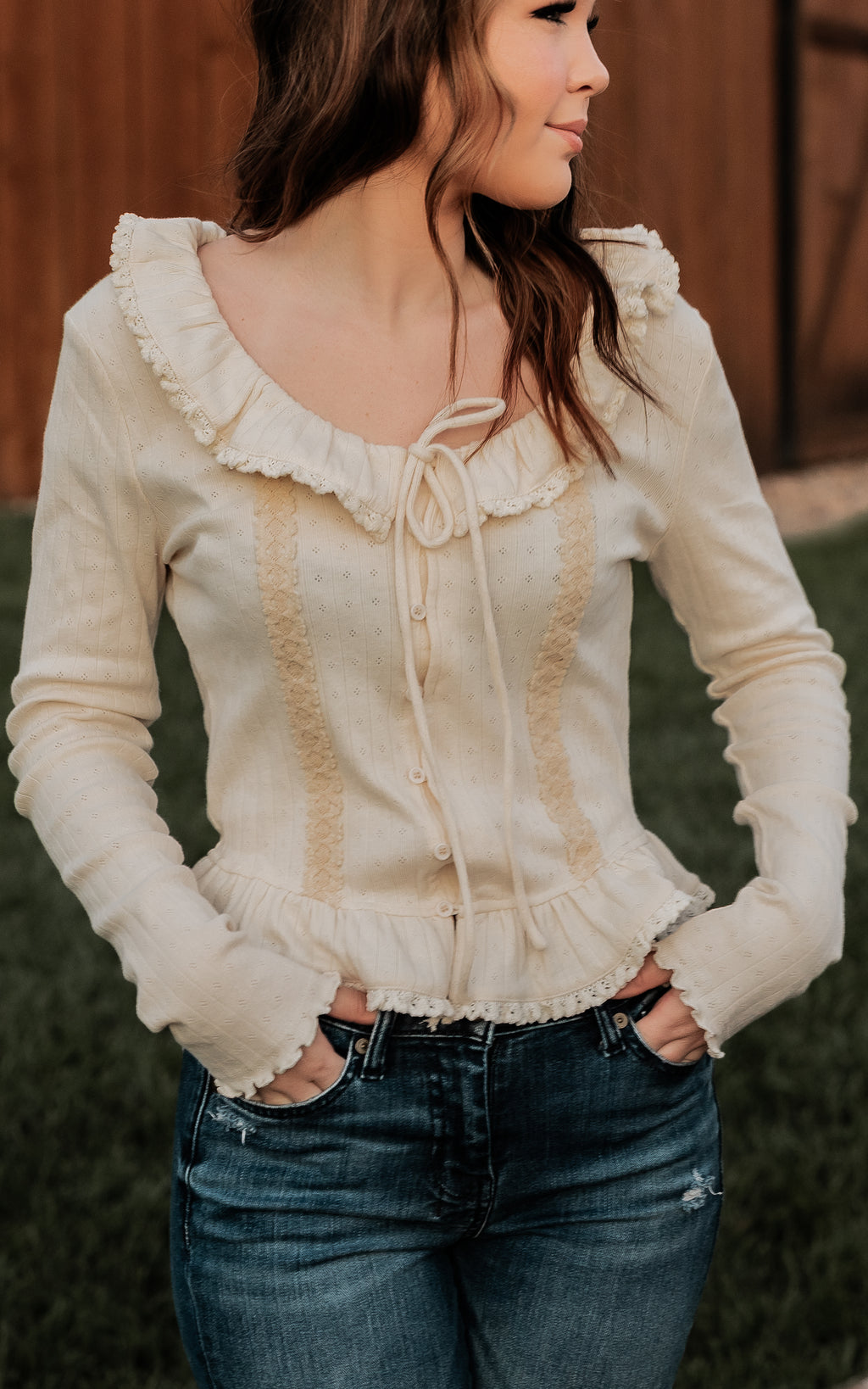 Long Sleeve Ruffle Top