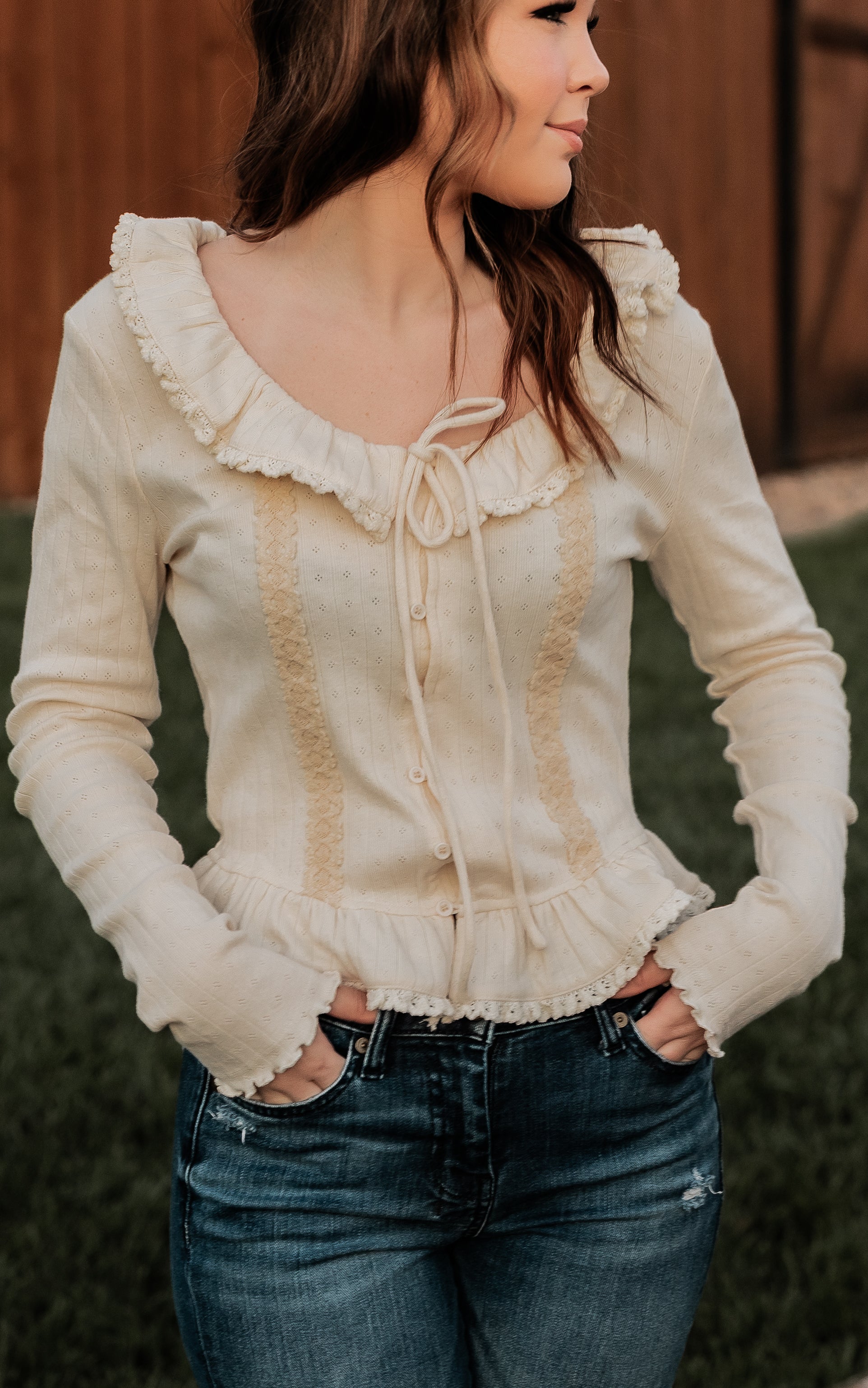 Long Sleeve Ruffle Top