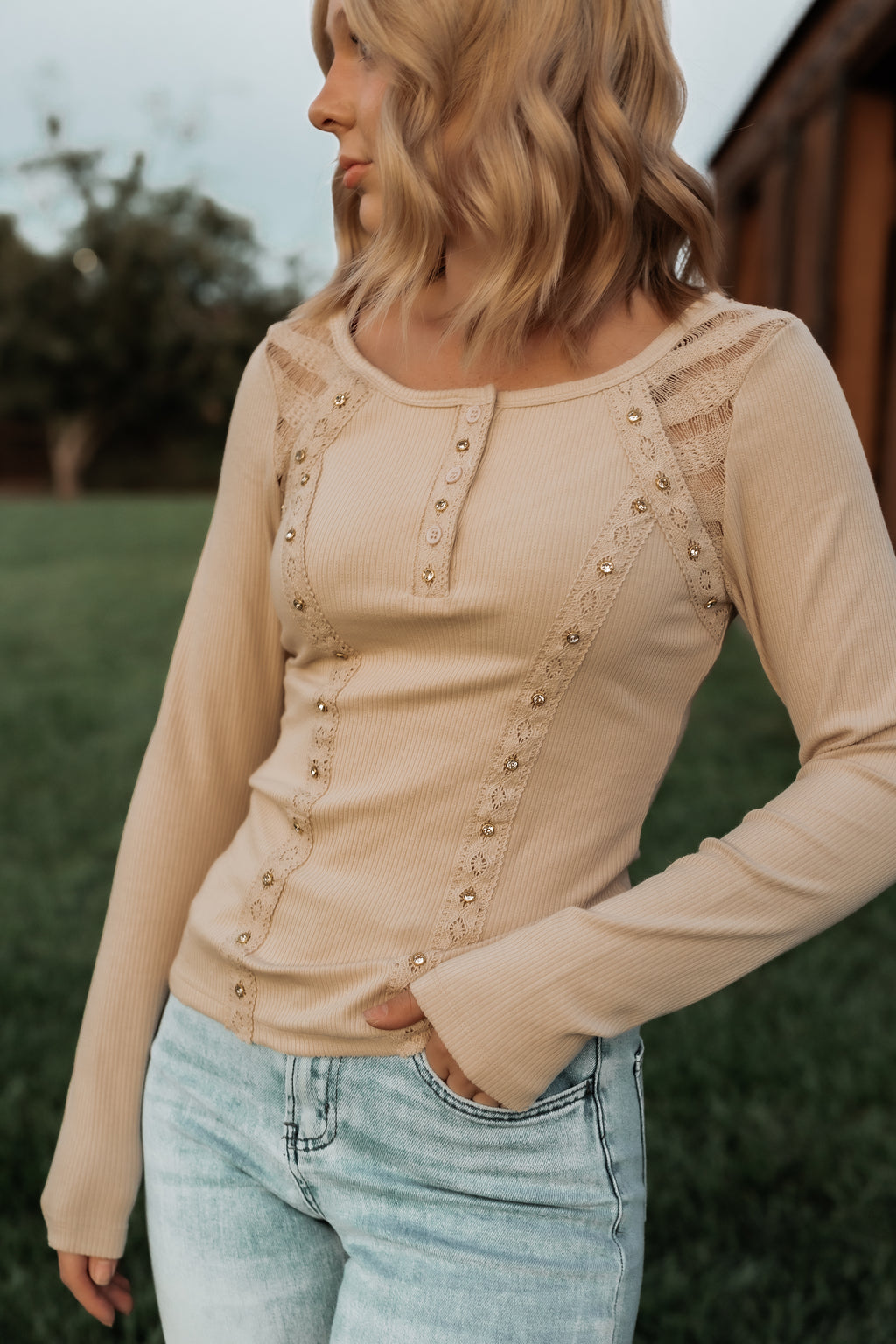 Miss Me long sleeve Western top for women Rodeo 