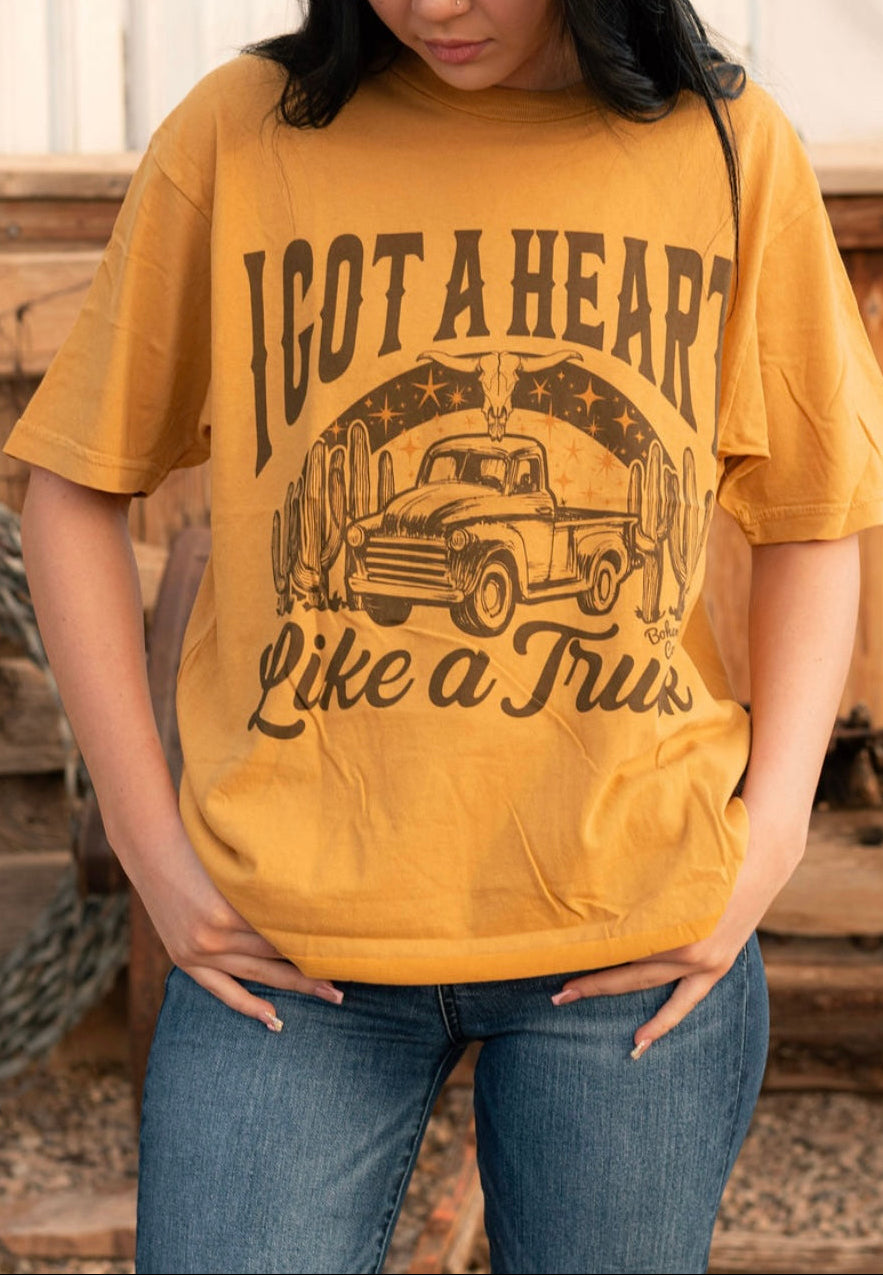 I got a heart like a truck western graphic tee
