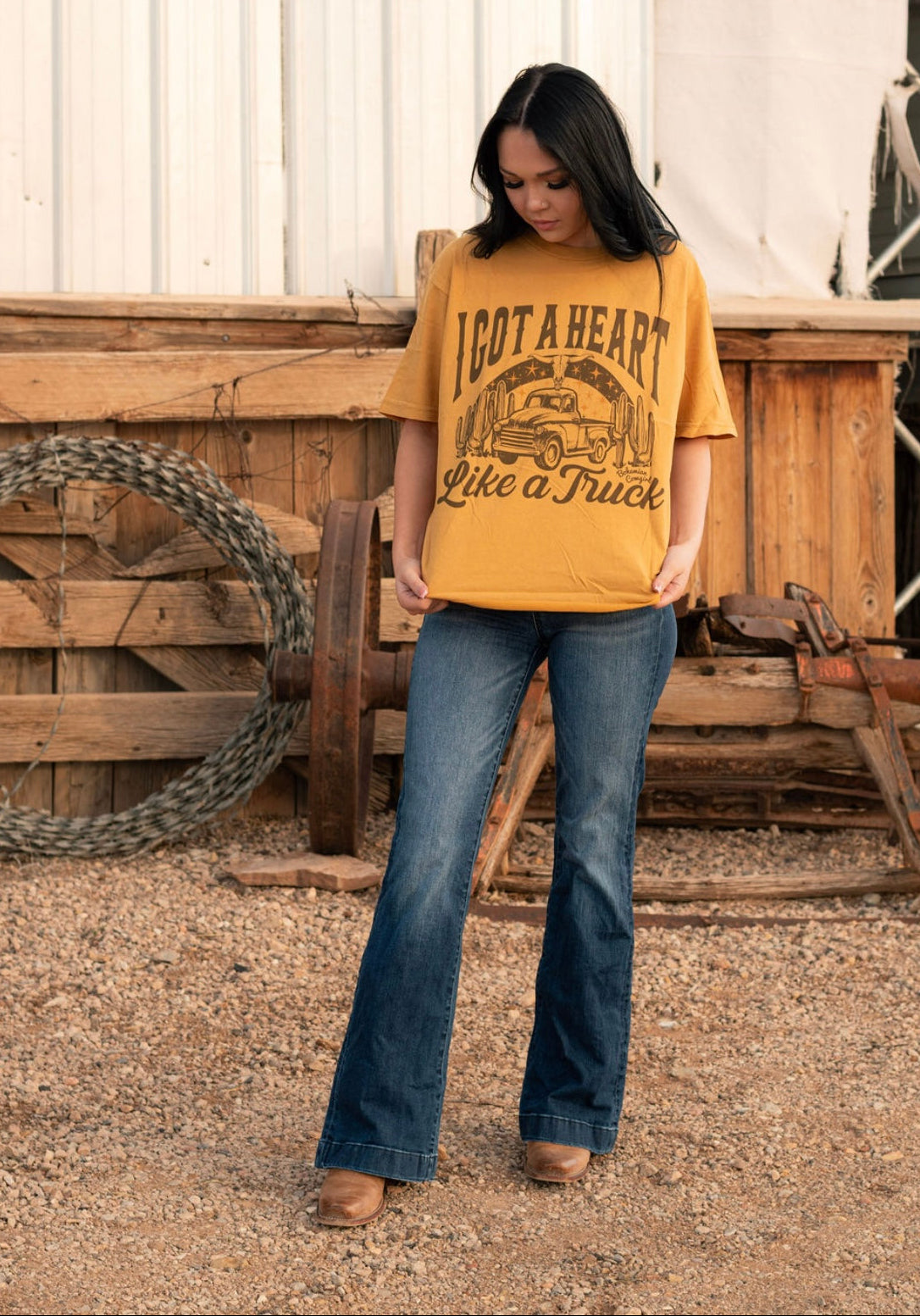 I got a heart like a truck western graphic tee
