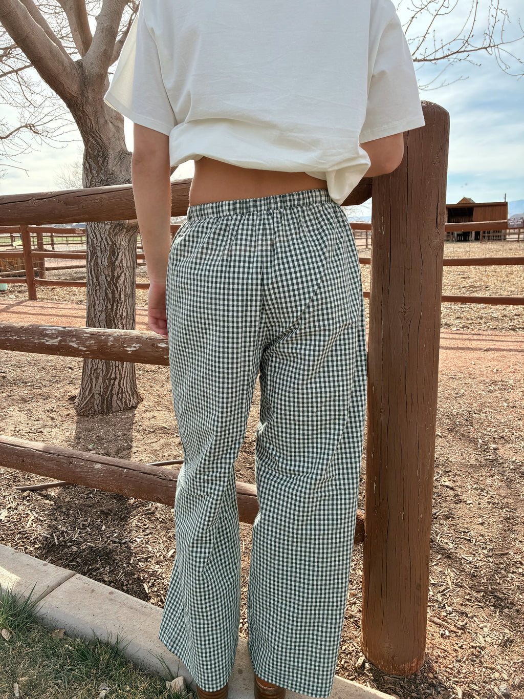 Green gingham pants for women at VNTGcowgirl western boutique