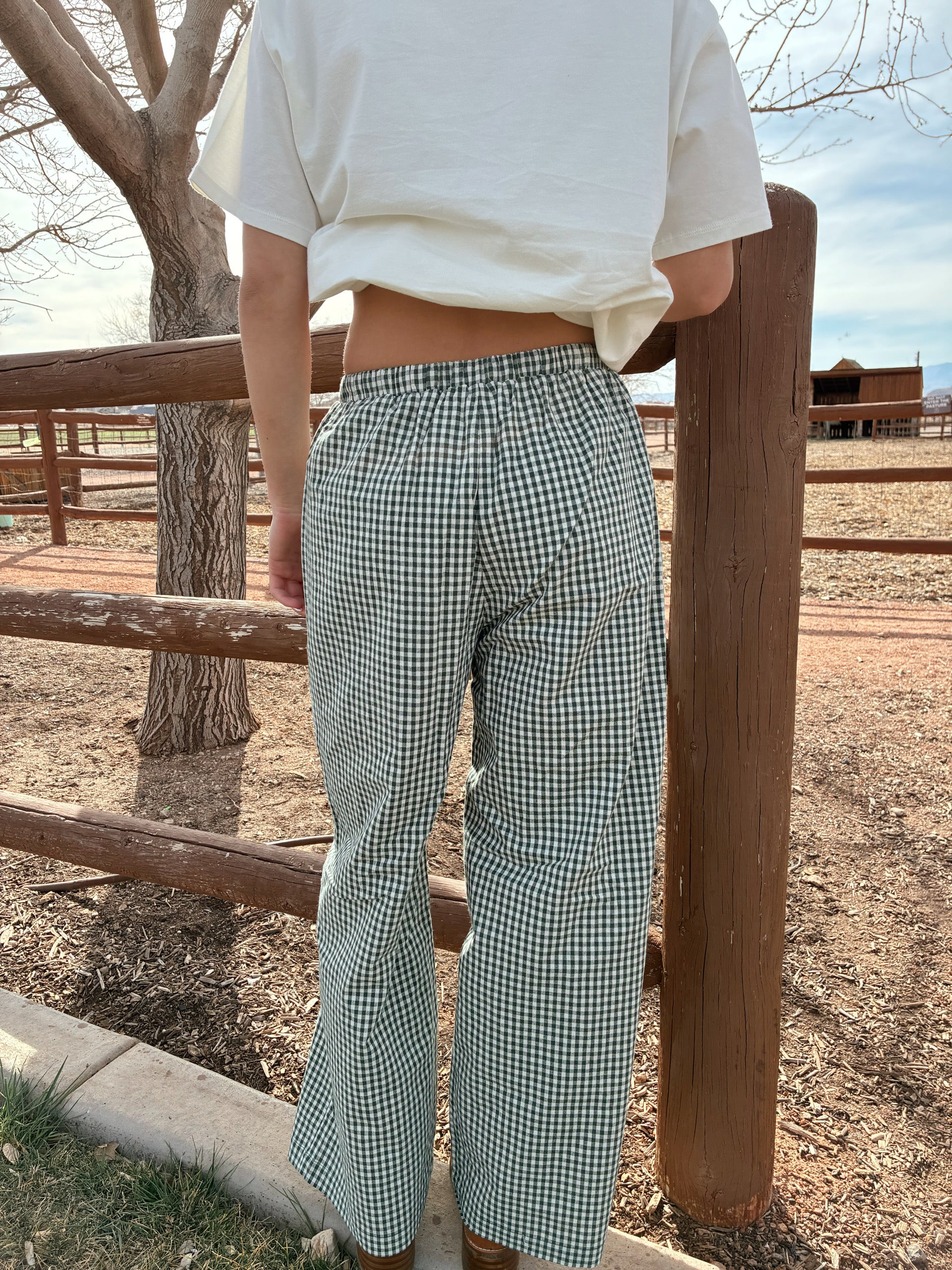 Green gingham pants for women at VNTGcowgirl western boutique