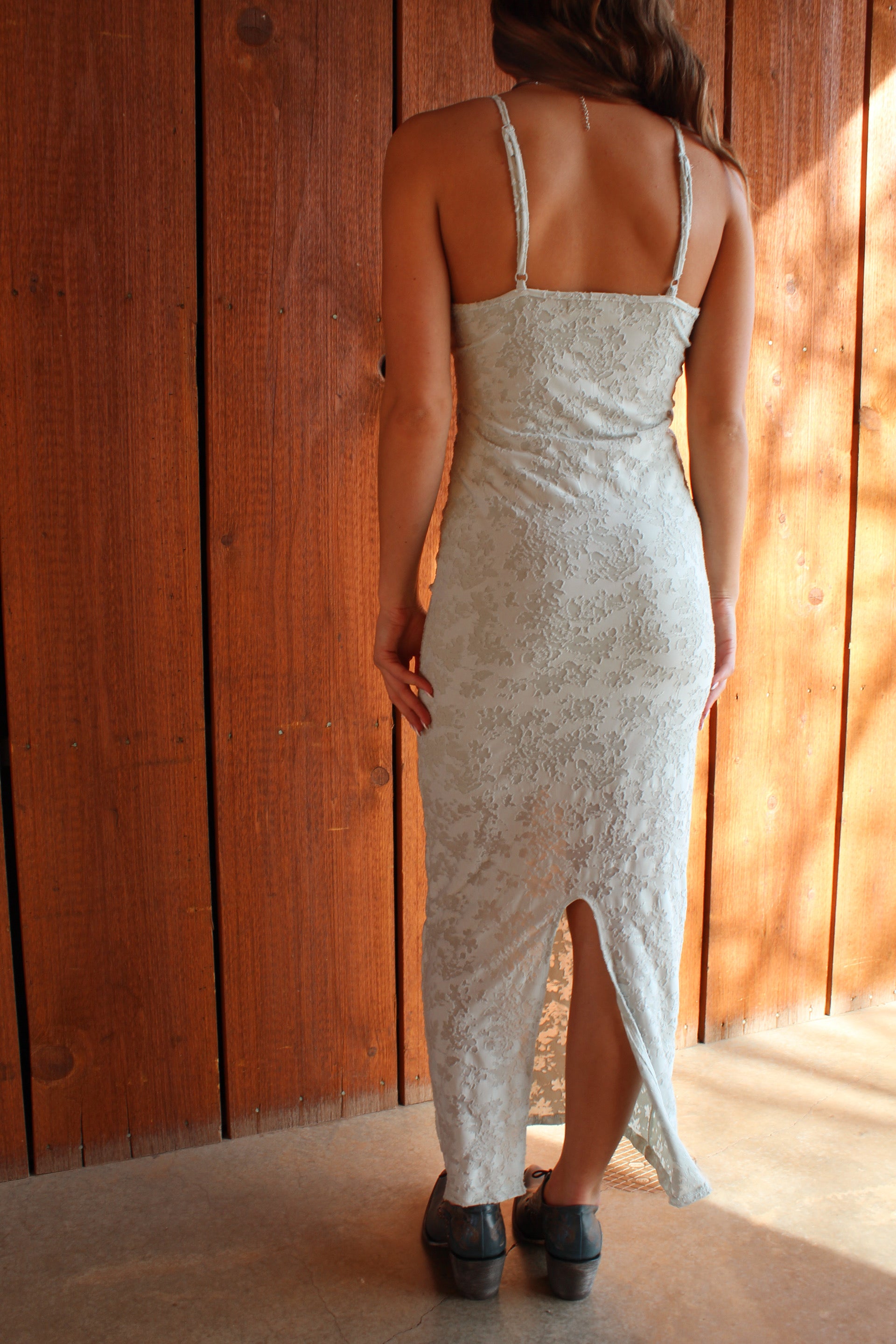 Sage floral lace maxi dress by Nectar Clothing at VNTGcowgirl western boutique
