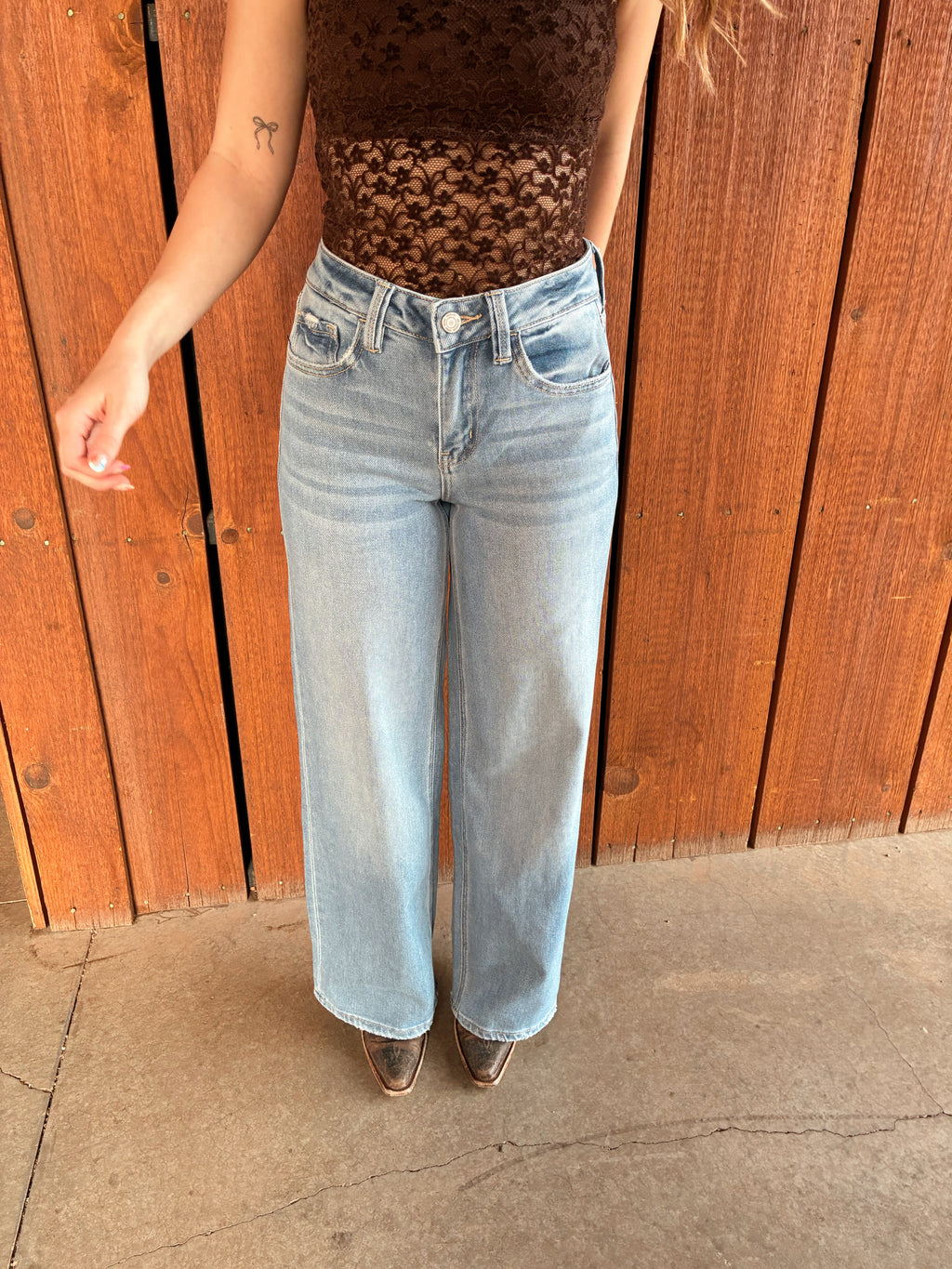 Vervet light wash high-rise wide leg jeans 