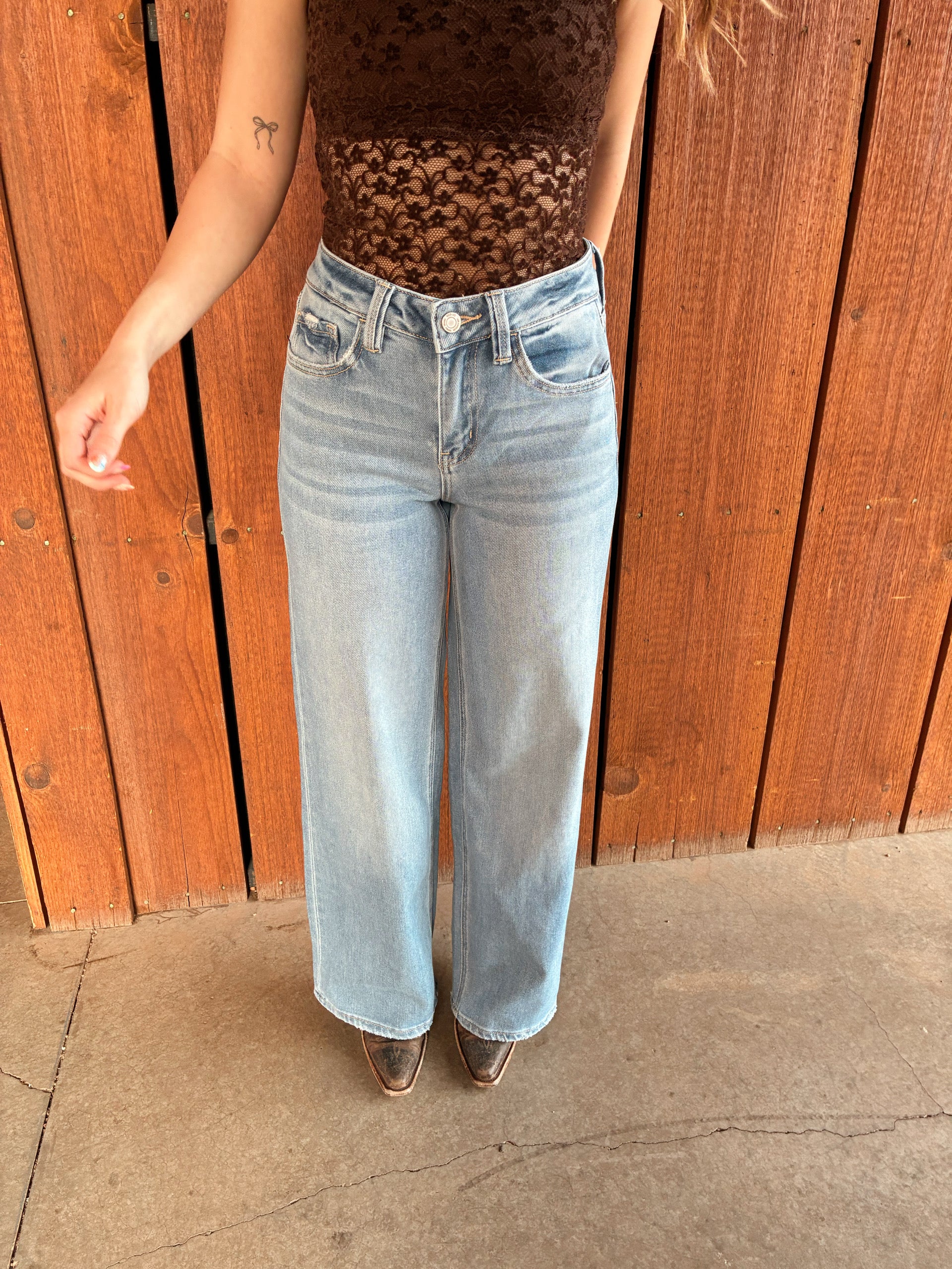 Vervet light wash high-rise wide leg jeans 