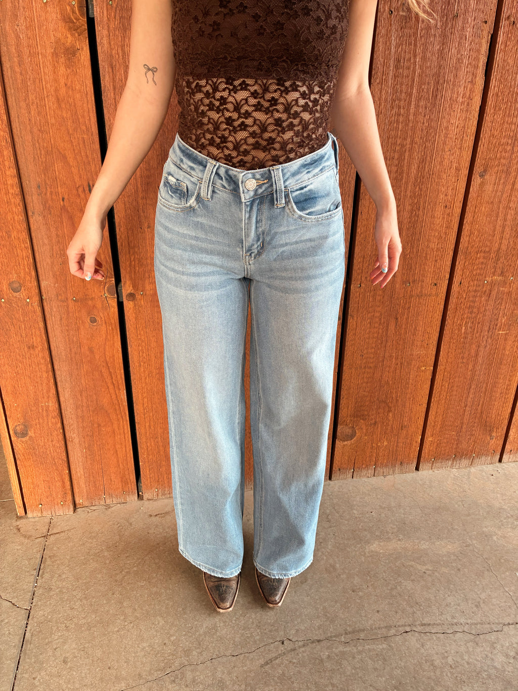 Vervet light wash high-rise wide leg jeans 