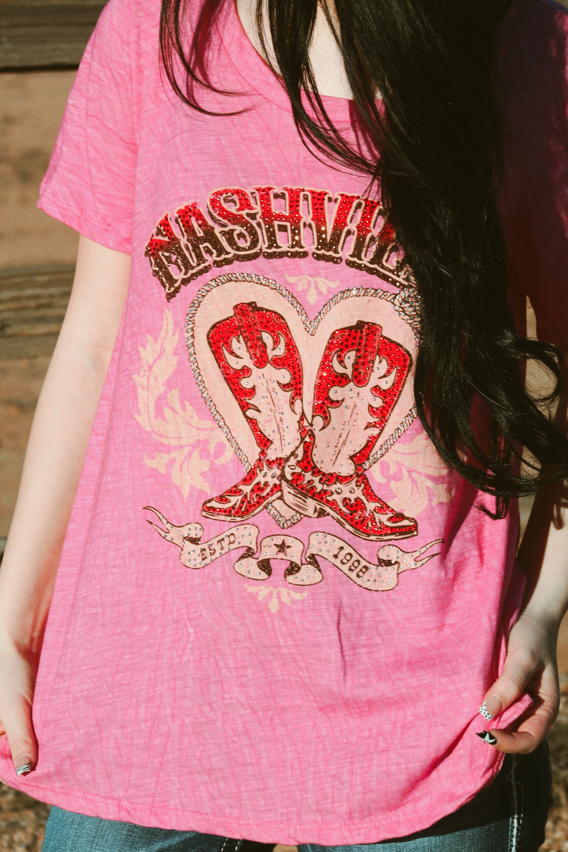 Rhinestone Nashville Western Graphic Tee