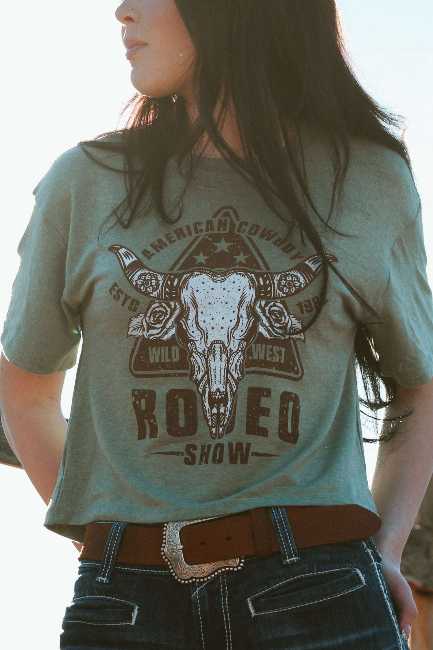 western cowgirl graphic tee