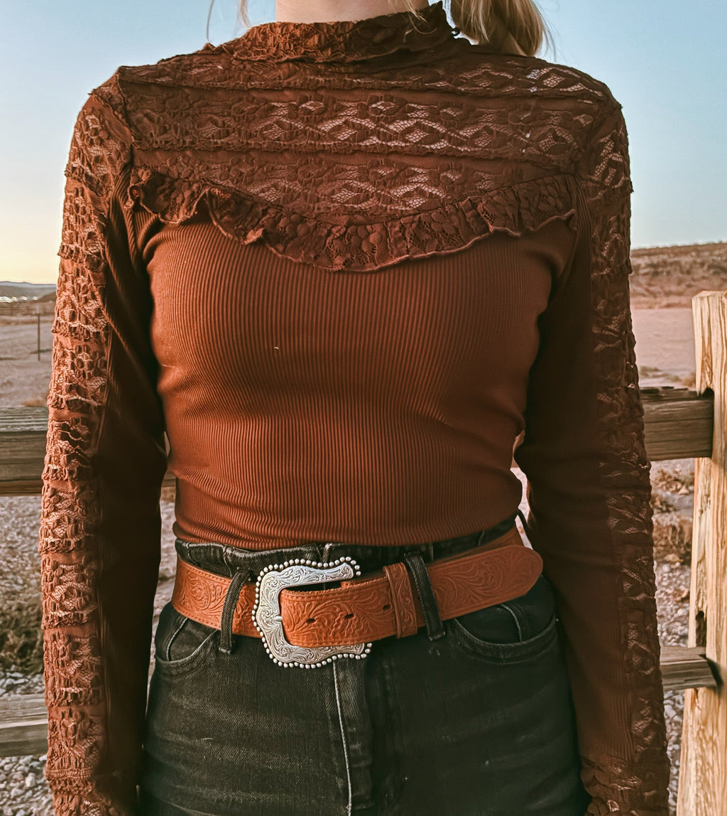 Lace Mock Neck Top