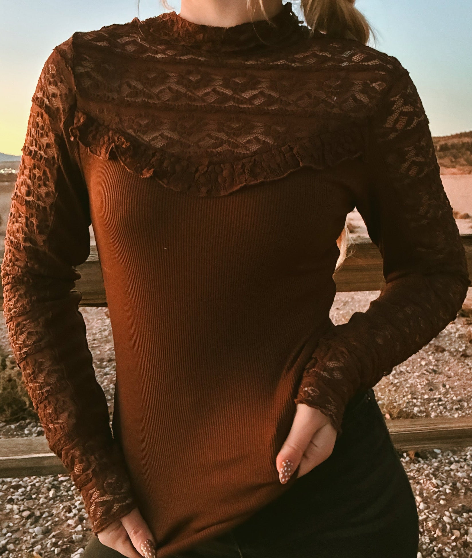 Lace Mock Neck Top
