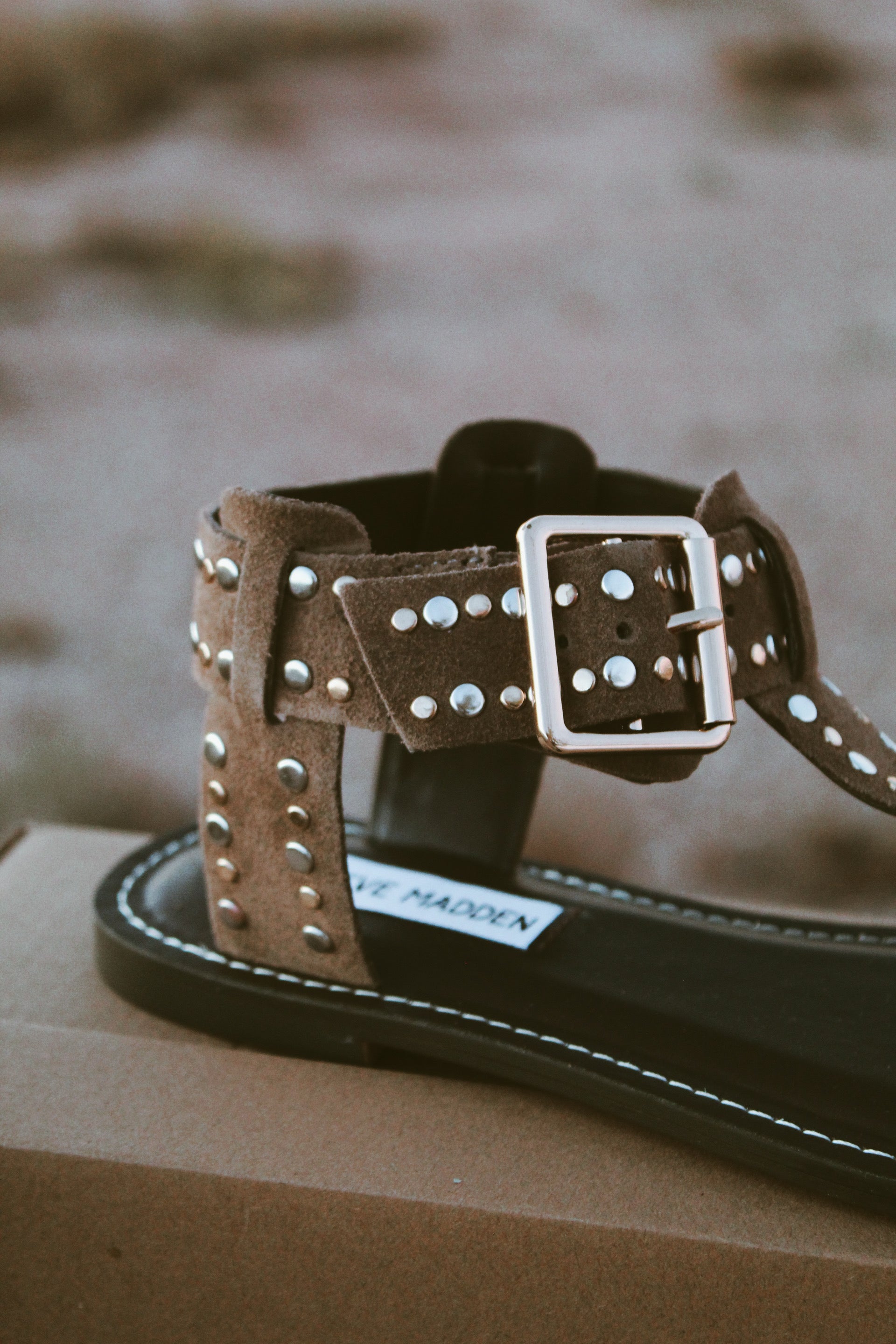 Studded Western Flat Sandals  Steve Madden